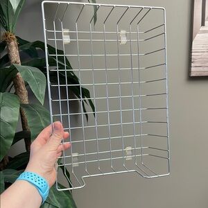 Vintage Wire File Organizer Office Basket Paperwork Document Holder Wire Shelf